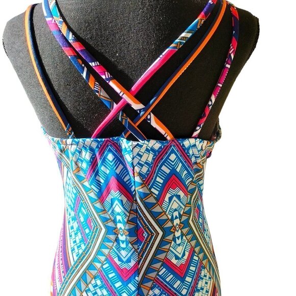 (382) Venus Women Multicolor Geometric Strap Maxi Dress Size Small - Picture 2 of 5